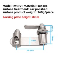 Serrure à cadenas pour porte d'armoire industrielle, à levier et à cylindre, en acier inoxydable 304, MS351, sans clé, fabriquée en Chine, pour extérieur