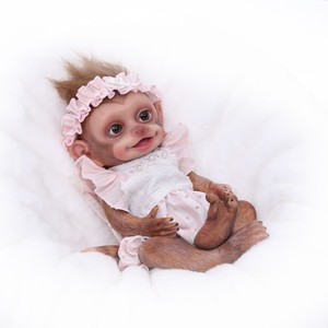 Poupée réborn <span class=keywords><strong>singe</strong></span> en silicone solide de 13 pouces, jouet en caoutchouc souple, figurine réaliste de petit <span class=keywords><strong>singe</strong></span> bébé, pour l'exportation - Product Image 1