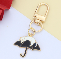 Porte-clés Chat Parapluie, Adorable Porte-clés Chaton, Breloque Patte de Chat pour Sac, Cadeau