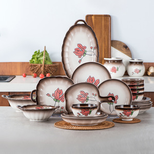 Nordic Light Luxury Tableware High-end Ceramic Tableware Bowl Plate Household Binaural Dish <b>Set</b> - Product Image 1