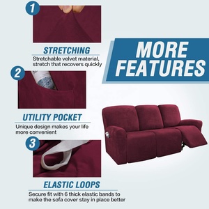 Luxury Velvet 3 Seater Recliner <strong>Cover</strong> Furniture <strong>Covers</strong> Recliner <strong>Sofa</strong> <strong>Cover</strong> Set <strong>for</strong> Recliner Seat - Product Image 4