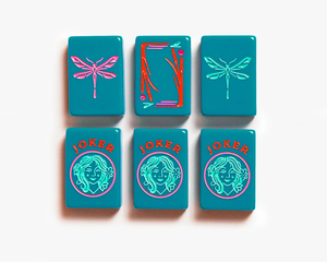 Tuiles de Mahjong Américaines Vert Teal Foncé Série Plant, 160 Pièces, <span class=keywords><strong>Couche</strong></span> Unique, Acrylique, Qualité Supérieure, Ensemble Complet pour les Amateurs de Mahjong - Product Image 5