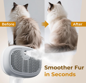 Accessoires pour animaux de compagnie : Peigne <span class=keywords><strong>vapeur</strong></span> électrique 3-en-1 autonettoyant, rechargeable par USB, avec réservoir d'eau et bouton de déverrouillage pour la perte de poils chez les chats et les chiens - Product Image 6