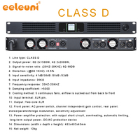 Amplificateur de puissance professionnel de scène numérique de classe D à 2 canaux, 1500 W, en métal, 1U