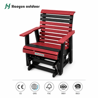 Chaise à bascule de patio en polybois recyclé personnalisée, résistante à l'eau et aux UV, en HDPE, pour extérieur, directement de l'usine