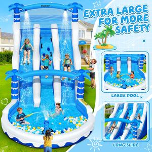 Scivolo d'Acqua Gonfiabile Commerciale FBsport, <span class=keywords><strong>Parco</strong></span> Acquatico Mobile Gonfiabile con Piscina e Scivolo per Adulti - Product Image 4