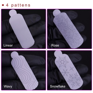 Gelsky Silicone hình thức Móng tay kép hình thức khuôn mẫu ngựa vằn kim cương tăng bông tuyết lượn sóng hình dạng tuyến tính pháp Silicone Pad kép hình thức - Product Image 3