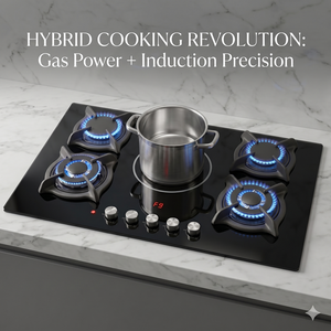 Table de cuisson intégrée OEM/ODM d'usine avec 4 brûleurs à gaz et 1 électrique, en verre trempé, avec protection anti-extinction de flamme - Product Image 2