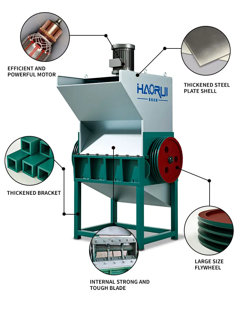 Macchina per la frantumazione del frantoio per il riciclaggio del film di bottiglia usata in plastica sprecata industriale