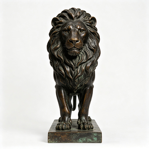 Scultura di Leone in Bronzo Fuso Personalizzata, Grande Statua di Leone in Metallo per Decorazione di Giardini, Piazze e Ingressi - Product Image 6