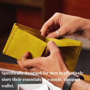 Crazy Horse Leather Men's Wallet Open Closure Short Length Customizable Genuine Leather Lining <b>Slim</b> Design High Quality - Product Image 5