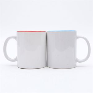 11Oz Porcelain Modern Double Color Sublimated Custom Pattern Mug Set Strap Handle Dishwasher <b>Microwave</b> Safe - Product Image 1