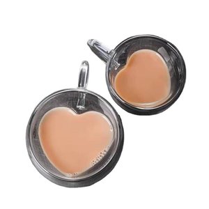 Rõ ràng chịu Nhiệt Thủy Tinh cốc cà phê hình trái tim cốc đôi tường Espresso Borosilicate cốc thủy tinh - Product Image 1