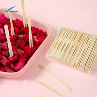 Outils biodégradables jetables pour enfants Mini fourchette à fruits en bambou avec logo personnalisé
