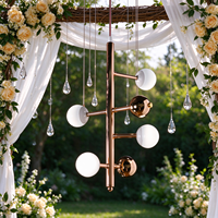 Lustre Suspendu Sphérique en Acrylique de Haute Qualité Or Rose, Décoration Minimaliste pour Mariage, Décoration de Plafond de Luxe