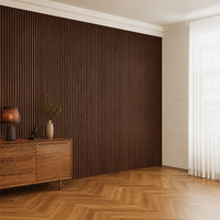 Panneau acoustique en bois MDF chêne gris, panneau mural décoratif absorbant le son, design contemporain, design d'intérieur