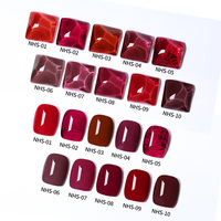 AS-Vernis à ongles en gel rouge cerise UV, couleurs pures, manucure, nail art, nail art design, couche de finition de base