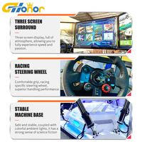 Simulador de asientos de movimiento de carreras 4D, juegos de entretenimiento, asiento de carreras de coches 5D, tres pantallas de conducción, máquina de juego de simulador VR