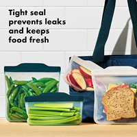 2025 nouveaux sacs réutilisables en silicone de qualité alimentaire 100%, ensemble de démarrage de 4 pièces, pochettes alimentaires en silicone nouveau modèle