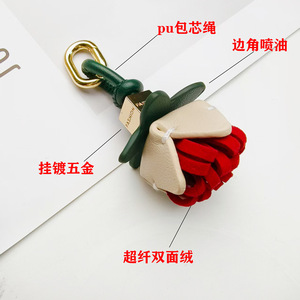 Breloques de sac et porte-clés de voiture en <span class=keywords><strong>cuir</strong></span> miniatures, style Miu, motif pétales de rose, design floral, pour chaussures kangourou et bottes <span class=keywords><strong>Dr</strong></span> <span class=keywords><strong>Martens</strong></span> - Product Image 5