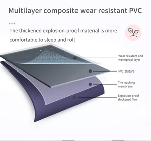 Colchón de Aire Doble <span class=keywords><strong>Queen</strong></span> Size de PVC Aterciopelado Moderno Personalizado, Plegable, con Cabecera, Suave, >30cm de Grosor, para Dormitorio, Hotel, Hogar - Product Image 4