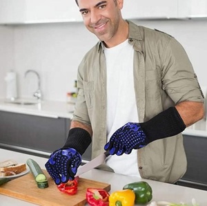 Set Sarung Tangan Silikon Memanggang, Set Sarung Tangan Dapur Warna, Sarung Tangan Penangkap Silikon BBQ <span class=keywords><strong>Pot</strong></span> - Product Image 5