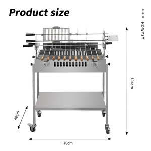 Bbq Ngoài Trời Đồng Nướng Hàng Đầu Rotisserie Kebab Xiên Với Xiên Tự Động Than Nướng - Product Image 2
