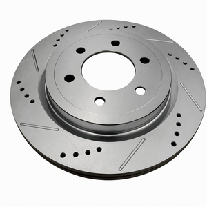 Disco <span class=keywords><strong>de</strong></span> <span class=keywords><strong>Freno</strong></span> Perforado y Ranurado <span class=keywords><strong>con</strong></span> Tapa Plateada, Vista Oblicua - Product Image 1