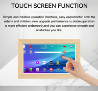 Marco de Fotos Digital de Madera de 15.6 Pulgadas, Tablet PC Android con Pantalla Táctil, Rockchip Quad Octa Core, Wi-Fi, RJ45, POE, NFC, 4GB, Entretenimiento