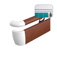 Rampe d'Accès Moderne Sans Barrière en PVC Effet Bois et Aluminium pour Hôpitaux, Escaliers, Centres Commerciaux, Hôtels, Appartements, Adaptée aux Personnes Âgées et Handicapées, Cour
