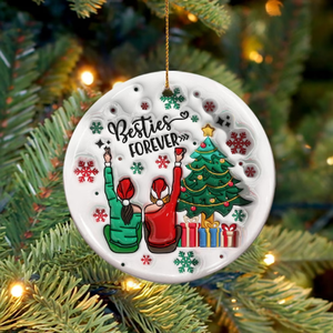 Nuovo Ciondolo Decorativo Natalizio in Resina Bianca per Sublimazione, Ornamento per Decorazioni Natalizie - Product Image 4