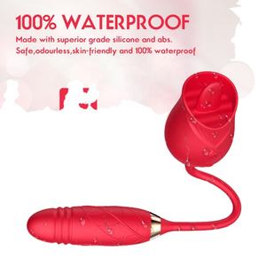 Klitoris saugen Vibrator Rose Schub <span class=keywords><strong>dildo</strong></span> Klitoris stimulator Massage kopf <span class=keywords><strong>2</strong></span> in 1 G Punkt Vibrator Rose Sexspielzeug für Frauen - Product Image 2
