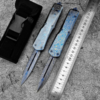 Couteau de poche tactique pliable personnalisé avec lame en acier D2, manche en acier 420, outil de survie pour le camping en plein air, couteau EDC