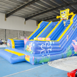 <span class=keywords><strong>Castillo</strong></span> Inflable de <span class=keywords><strong>Bob</strong></span> <span class=keywords><strong>Esponja</strong></span> con Tobogán Doble, Escalera de Escalada, Combo de Juegos Infantiles, Accesorio de Soplador, Material de PVC - Product Image 3