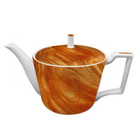 Services de table complets au design imitation bois, comprenant un ensemble de bols en porcelaine fine, de grandes tasses en porcelaine fine, un ensemble de tasses à thé en porcelaine fine et de vaisselle.