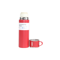 Precio de Fábrica, Logotipo Personalizado, Set de Botella de Acero Inoxidable de Doble Pared de 500ml, Tapa 3 en 1 Intercambiable, Caja de Regalo, 12-24 Horas de Negociación