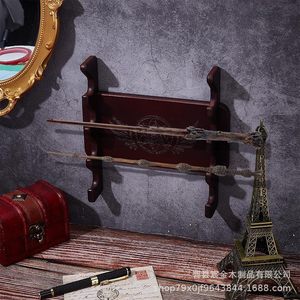 Estante de exhibición para varitas mágicas, organizador de almacenamiento de 4 niveles montado en la pared de madera para colección de bastones mágicos - Product Image 1