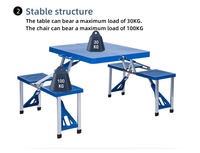 Table pliante de camping en plastique 4 places, table de pique-nique en aluminium et plastique, style valise, table de repas, vente chaude, prix bas, jardin, extérieur, ABS