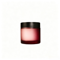 Bouteille en verre ambré givré de 80g 100g avec couvercle en plastique noir mat pour les soins de la peau et la crème pour le visage, pour crème pour le visage