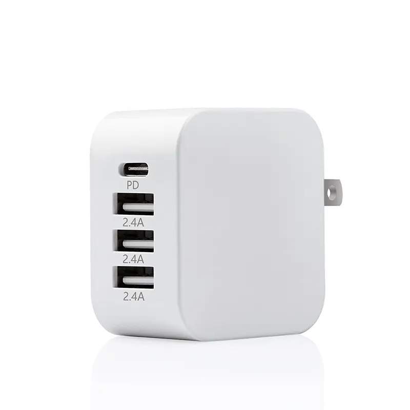 Hot Sale Type C + 3 USB Wall Chargers Fast Charger 30W Charger For Cell Phones