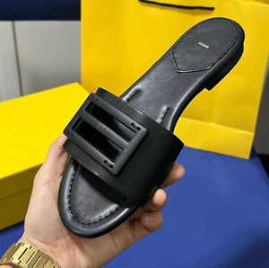 Wholesale Summer Luxury <strong>F</strong> Slide <strong>Women's</strong> Slippers <strong>Shoes</strong> Custom Designer Branded Flat Fashion Ladies Sandals and Slippers 2026 - Product Image 4