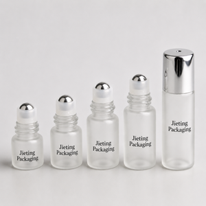 Botella de Vidrio con Rodillo para Aceite de Uñas, Desodorante, <span class=keywords><strong>Perfume</strong></span>, 1ml, 2ml, 3ml, 4ml, 5ml, Transparente o Esmerilada, con Tapa de Rosca - Product Image 1