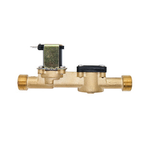 G1/2 DN15 Brass NC một cách nước solenoid van 24V với hiệu ứng <span class=keywords><strong>Hall</strong></span> Cảm biến lưu lượng cho máy nước nóng - Product Image 2