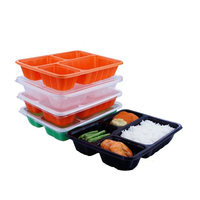 Boîte à lunch Bento en plastique PP jetable Compartiments forme rectangulaire micro-ondable Conteneurs alimentaires à emporter pour le stockage portable