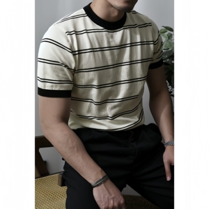 <span class=keywords><strong>T</strong></span>-<span class=keywords><strong>shirt</strong></span> unisexe à <span class=keywords><strong>col</strong></span> rond 100% coton, séchage rapide, rayé multicolore, logo personnalisé imprimé, <span class=keywords><strong>t</strong></span>-<span class=keywords><strong>shirt</strong></span> uni en coton pour <span class=keywords><strong>homme</strong></span> - Product Image 1