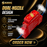 Extincteur à Réponse Rapide 3s Boerda QRRO.01G/S-FA pour Armoire Électrique, Suppression d'Incendie par Aérosol sur Rail DIN