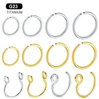 Bijoux Gaby, piercing de nez indien en titane ASTM-F136, manchette d'oreille en titane, faux piercing, anneau de nez