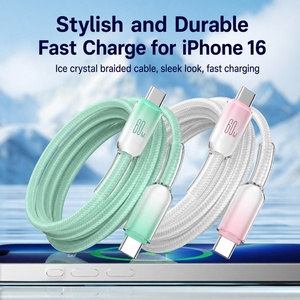 สายชาร์จเร็ว Ice Crystal USB C to USB C 60W 2 เมตร 1 เมตร สำหรับ iPhone 16 - Product Image 1