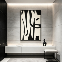 Tableau relief 3D sculpté main, déco murale minimaliste lignes concaves convexes pour salon hall d’hôtel