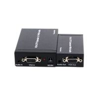 Extensor VGA UTP de 300M sobre Cable CAT5 CAT5e CAT6 RJ45, Transmisor y Receptor de Video VGA de 1000 pies con Audio de 3.5 mm y Salida de Bucle